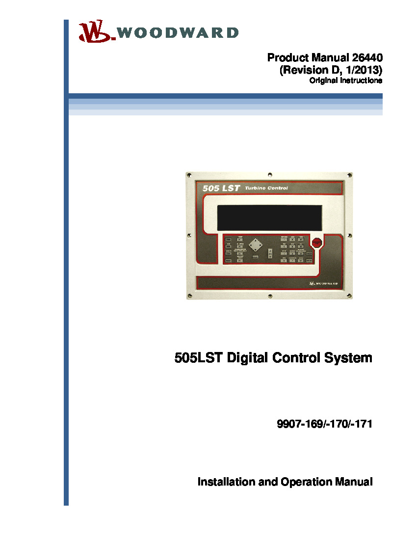 First Page Image of 9907-169 505LST Digital Control System Manual 26440.pdf